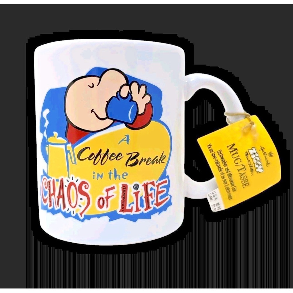 Ziggy‎ Vtg 1995 A Coffee Break In The Chaos Of Life Mug Coffee Cup Hallmark NWT
